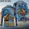 Bluejose Catfish Fishing Seawave Stinky Finger Smoking Beer Custom Name & Team Name 3D Shirts