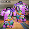 BlueJose Bowling And Pins Cartoon Duck Graffiti Customized Name, Team Name 3D Shirt (4 Colors)
