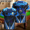 BlueJose Billiards 8 and 9 Ball Blue Fire Personalized Shirt