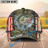 BlueJose Fishing Vintage USA Camo Design Personalized Name Classic 3D Cap (13 Breeds)