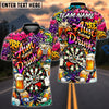 BlueJose Darts Beer Graffiti Dartboard Character Funny Drunk Personalized Name, Team Name Unisex Shirt (4 Colors)