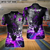 BlueJose Bowling And Pins Volcano Lava Explosion Lightning Customized Name, Team Name 3D Shirt (4 Colors)