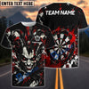 BlueJose Darts Evil Jester Chaos Design Personalized Name, Team Name Unisex Shirt (4 Colors)