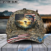 BlueJose Fishing American Flag Sunrise Farm Scene Camo Custom Name 3D Cap (12 Breeds)