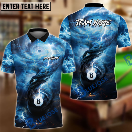 BlueJose Billiards Ball 8 Storm Assault Customized Name, Team Name 3D Shirt (4 Colors)
