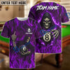 BlueJose Billiards 8 Ball Grim Reaper Middle Finger Personalized Name Shirt (4 Colors)