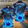 BlueJose Bowling & Pins Dark Dragon Lava Strike Customized Name, Team Name 3D Shirt (4 Colors)