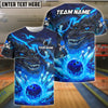 BlueJose Bowling & Pins Dark Dragon Lava Strike Customized Name, Team Name 3D Shirt (4 Colors)