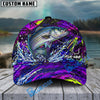 BlueJose Fishing Neon Purple Splash Lure Personalized Name Classic 3D Cap (13 Breeds)