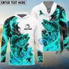 BlueJose Fishing Cyan Fire Flame Smoke Design Custom Name & Team Name 3D Shirts (12 Breeds)