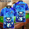 BlueJose Billiards Neon Graffiti Panda with 8 Ball Design Personalized Name Shirt (4 Colors)