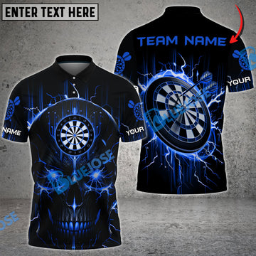 BlueJose Darts Lightning Skull Personalized Name, Team Name 3D Shirt (4 Colors)