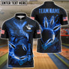 BlueJose Bowling And Pins Flame Phoenix American Flag Customized Name 3D Shirt (4 Colors)