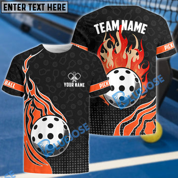 BlueJose Pickleball Hellfire Personalized Name, Team Name Unisex Shirt