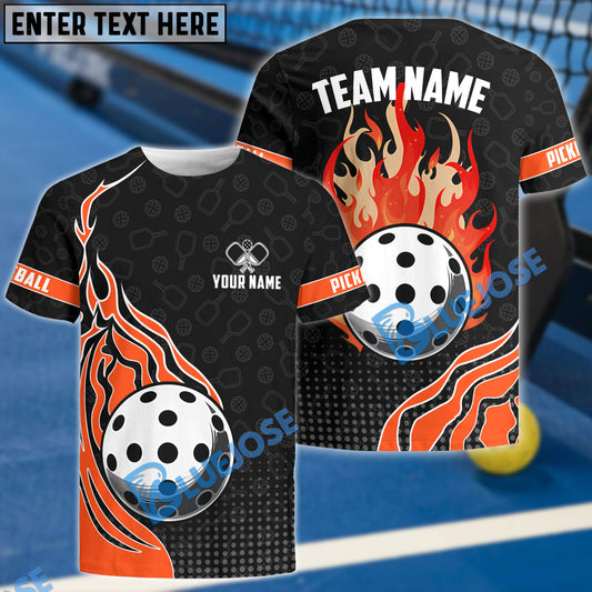 BlueJose Pickleball Hellfire Personalized Name, Team Name Unisex Shirt