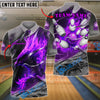 BlueJose Bowling And Pins Flame Rebirth Phoenix Personalized Name, Team Name 3D Shirt (4 Colors)