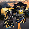 BlueJose Billiards 8 Ball & 9 Ball Metallic Break Glass Customized Name, Team Name 3D Shirt (6 Colors)