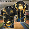 BlueJose Bowling & Pins Golden Crown King Luxury Style Customized Name, Team Name 3D Shirt (6 Colors)