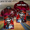 BlueJose Bowling And Pins Street Graffiti Bunny Cartoon Customized Name, Team Name 3D Shirt (4 Colors)