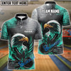 BlueJose Bowling And Pins Black Flame Eagle Customized Name 3D Shirt (6 Colors)
