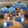 BlueJose Bowling And Pins Funny Bulldog Cool Drinking Beer Design Customized Name, Team Name 3D Shirt (4 Colors)