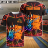 BlueJose Bowling And Pins Neon Now Beers Later Funny Quote Customized Name 3D Shirt (4 Colors)
