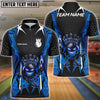 BlueJose Bowling And Pins King Ball Flame Crown Customized Name, Team Name 3D Shirt (4 Colors)