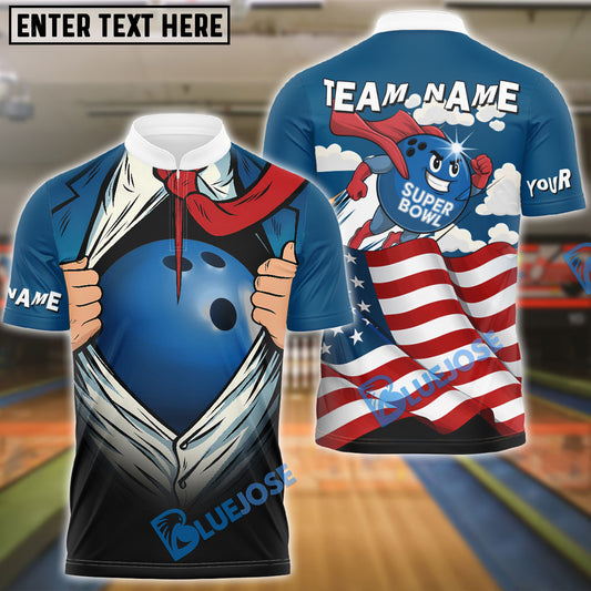 BlueJose Bowling Super Bowl Ball Personalized Name, Team Name Unisex Shirt