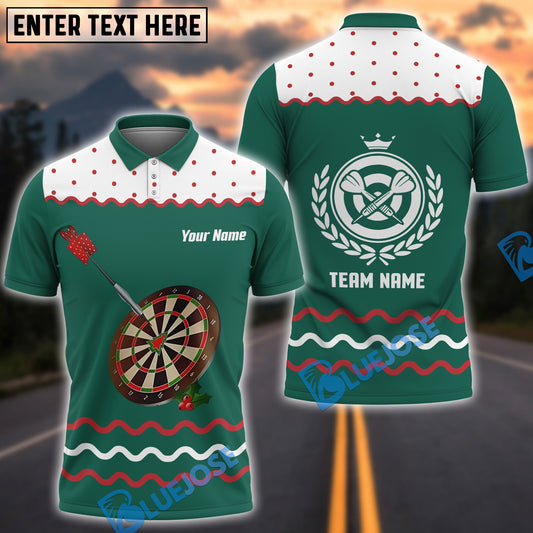 BlueJose Darts Christmas Green Customized Name, Team Name Shirt