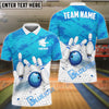 BlueJose Bowling And Pins Hexagon Net Customized Name, Team Name 3D Shirt (4 Colors)