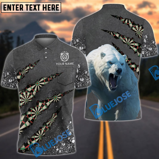 BlueJose Polar Bear And Darts Personalized Name 3D Shirt