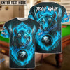 BlueJose Billiards 8 Ball Wings Fiery Tiger Personalized Name, Team Name Unisex Shirt (4 Colors)