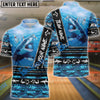 BlueJoses Bowling And Pins Fury Shark Multicolor Customized Name 3D Shirt ( 4 Colors )