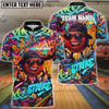 BlueJose Bowling And Pins Graffiti Strike Cool Ball with Shades & Street Art Customized Name 3D Shirt (4 Colors)
