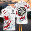 BlueJose Darts White Grunge Canadian Flag Darts Personalized Name, Team Name Shirt
