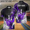 BlueJoses Bowling And Pins Fire Lava Smoke Multicolor Customized Name 3D Shirt ( 4 Colors )