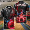 BlueJoses Bowling And Pins Flame Wolf Multicolor Customized Name 3D Shirt ( 4 Colors )