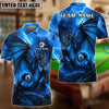 BlueJose Billiards Ball 8 Fire Dragon Lava Flame Personalized Name, Team Name Unisex Shirt (4 Colors)