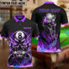 BlueJose Billiards Ball 8 Flame Eye Skull Personalized Name & Team Name Shirt (4 Colors)