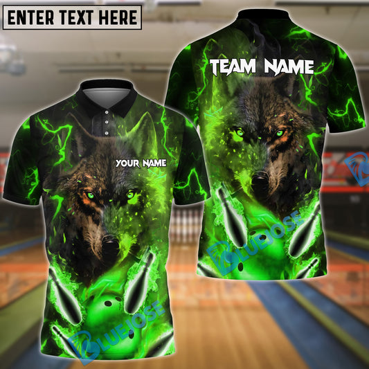 BlueJose Bowling And Pins Lightning Wolf Customized Name 3D Shirt (6 Colors)