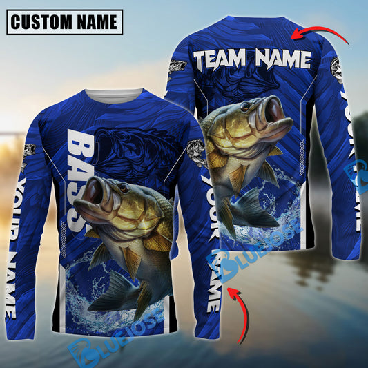 Bluejose Bass Fishing Jersey Tournament Custom Name & Team Name 3D Shirts