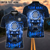 BlueJose Darts Magam Flame Skull Multicolor Options Personalized Name Shirt (4 Colors)