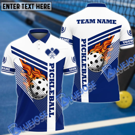 BlueJose Pickleball Fire Line Personalized Name, Team Name Unisex Shirt (4 Colors)