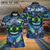 BlueJose Bowling And Pins Crazy Smile Neon Graffiti Customized Name, Team Name 3D Shirt (4 Colors)
