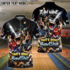BlueJose Bowling And Pins Funny Graphic Space Monkey Lightning Explosion Customized Name, Team Name 3D Shirt (6 Colors)