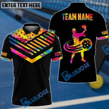 BlueJose Pickleball Colorful Personalized Name, Team Name Unisex Shirt