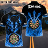 BlueJose Darts Wolf Fire Flame Personalized Name, Team Name 3D Shirt (4 Colors)