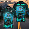 BlueJose Darts Magam Flame Skull Multicolor Options Personalized Name Shirt (4 Colors)