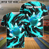 BlueJose Bowling And Pins Super Thunder Aura Customized Name 3D Shirt (4 Colors)