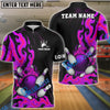 BlueJose Bowling And Pins Fire Flame Personalized Name Team Name 3d Shirt (4 Colors)